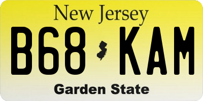 NJ license plate B68KAM