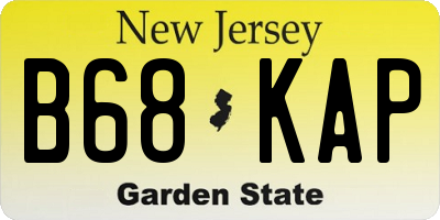 NJ license plate B68KAP