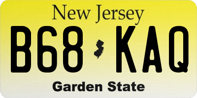 NJ license plate B68KAQ