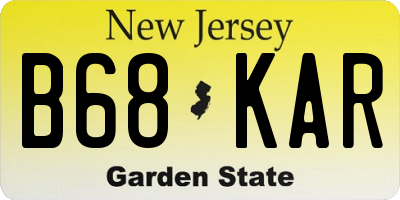 NJ license plate B68KAR