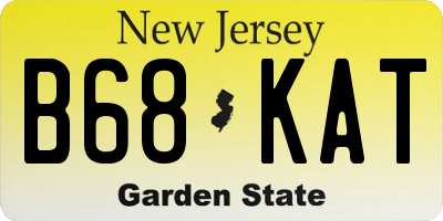 NJ license plate B68KAT