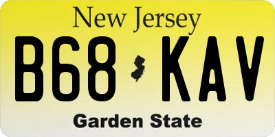 NJ license plate B68KAV