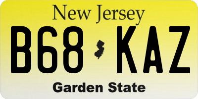 NJ license plate B68KAZ