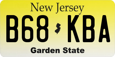 NJ license plate B68KBA
