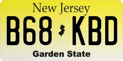 NJ license plate B68KBD