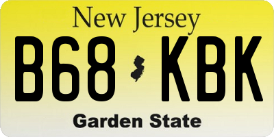 NJ license plate B68KBK