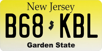 NJ license plate B68KBL
