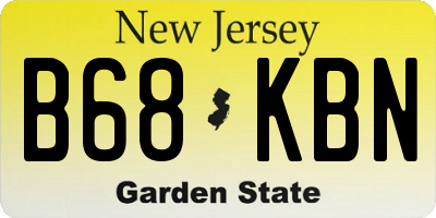 NJ license plate B68KBN