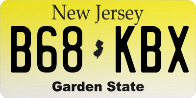 NJ license plate B68KBX