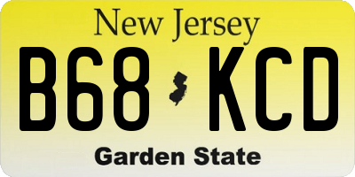 NJ license plate B68KCD