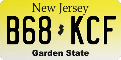 NJ license plate B68KCF