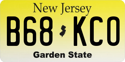 NJ license plate B68KCO