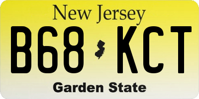 NJ license plate B68KCT
