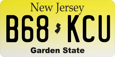NJ license plate B68KCU
