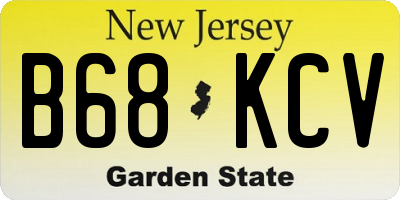 NJ license plate B68KCV