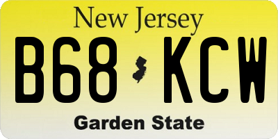 NJ license plate B68KCW