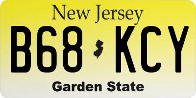 NJ license plate B68KCY