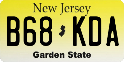 NJ license plate B68KDA