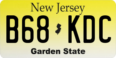 NJ license plate B68KDC