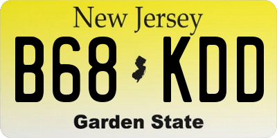 NJ license plate B68KDD