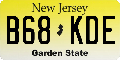NJ license plate B68KDE