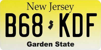 NJ license plate B68KDF