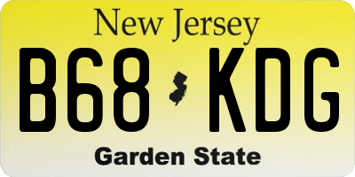 NJ license plate B68KDG