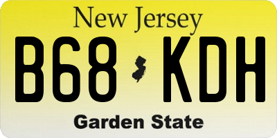 NJ license plate B68KDH