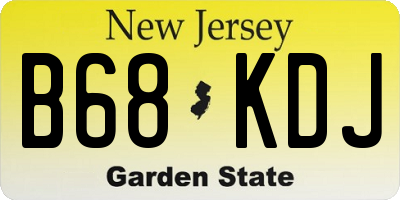 NJ license plate B68KDJ