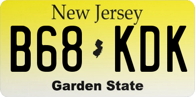 NJ license plate B68KDK
