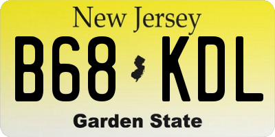 NJ license plate B68KDL