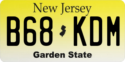 NJ license plate B68KDM
