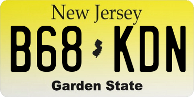 NJ license plate B68KDN