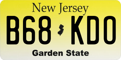 NJ license plate B68KDO