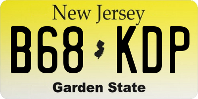 NJ license plate B68KDP