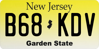 NJ license plate B68KDV