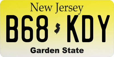 NJ license plate B68KDY