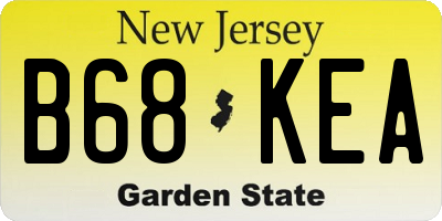 NJ license plate B68KEA