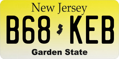 NJ license plate B68KEB
