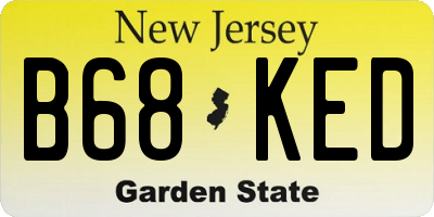 NJ license plate B68KED