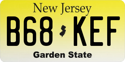 NJ license plate B68KEF
