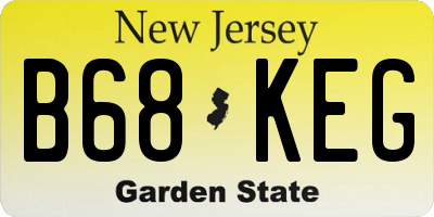NJ license plate B68KEG