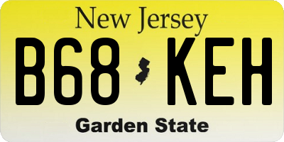 NJ license plate B68KEH