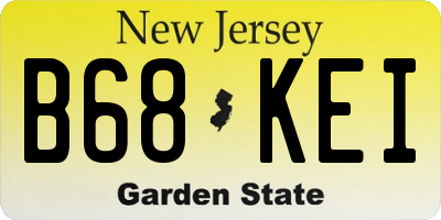 NJ license plate B68KEI