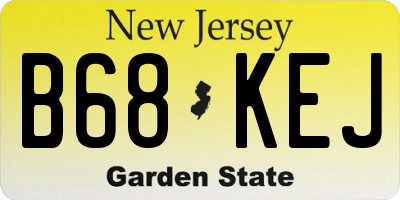 NJ license plate B68KEJ