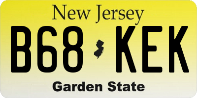NJ license plate B68KEK