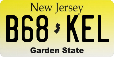 NJ license plate B68KEL