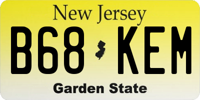 NJ license plate B68KEM