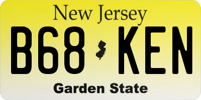 NJ license plate B68KEN