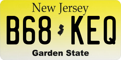 NJ license plate B68KEQ